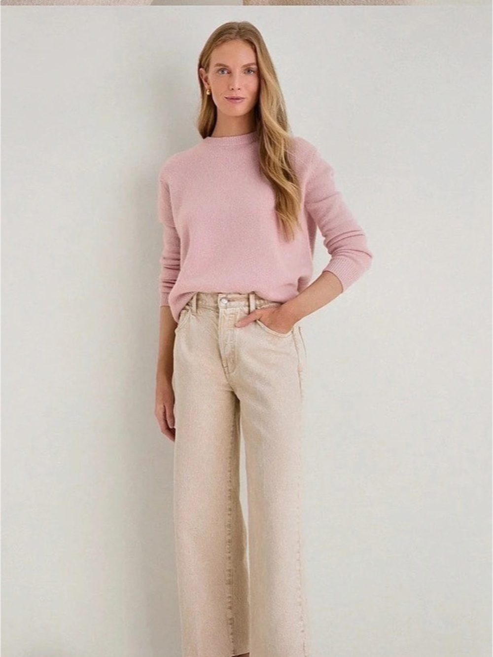 Pistola Dune High Rise Bowed Wide Leg Tate Crop Wide Leg Cotton Jeans Waist 28
